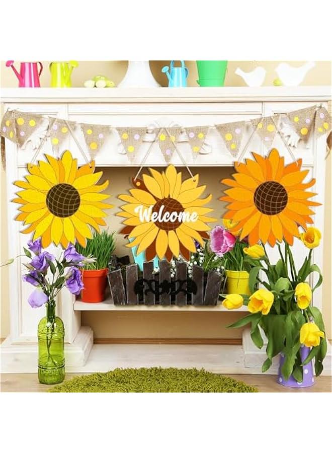 Arabest Large Size 12 Wooden Spring Ornaments to Paint, Flower Wooden DIY Blank Unfinished Round Wood Discs Ornament for Crafts Hanging Decorations(3PCS) - Image 4