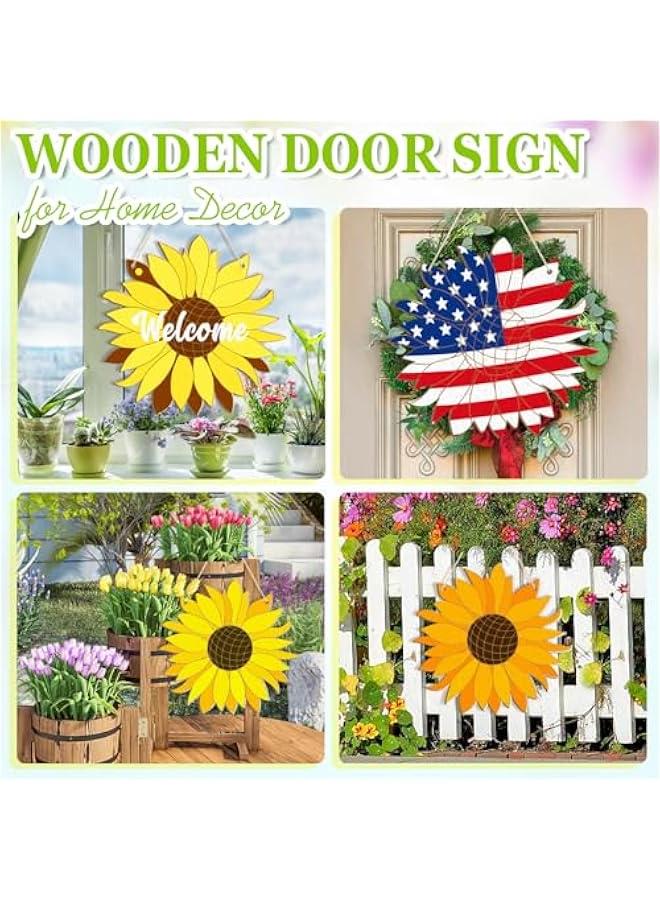 Arabest Large Size 12 Wooden Spring Ornaments to Paint, Flower Wooden DIY Blank Unfinished Round Wood Discs Ornament for Crafts Hanging Decorations(3PCS) - Image 5