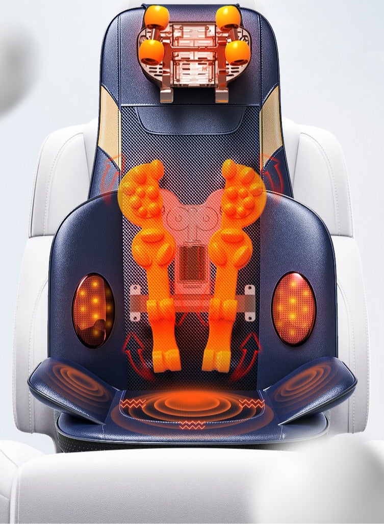 XiuWoo Shiatsu Massage Cushion with Heat 3D Kneading Vibration Back Massager Pad Adjustable Intensity for Home Office Car Use Full Body Muscle Relaxation Ideal Gift for Men Women,Blue  - Image 3
