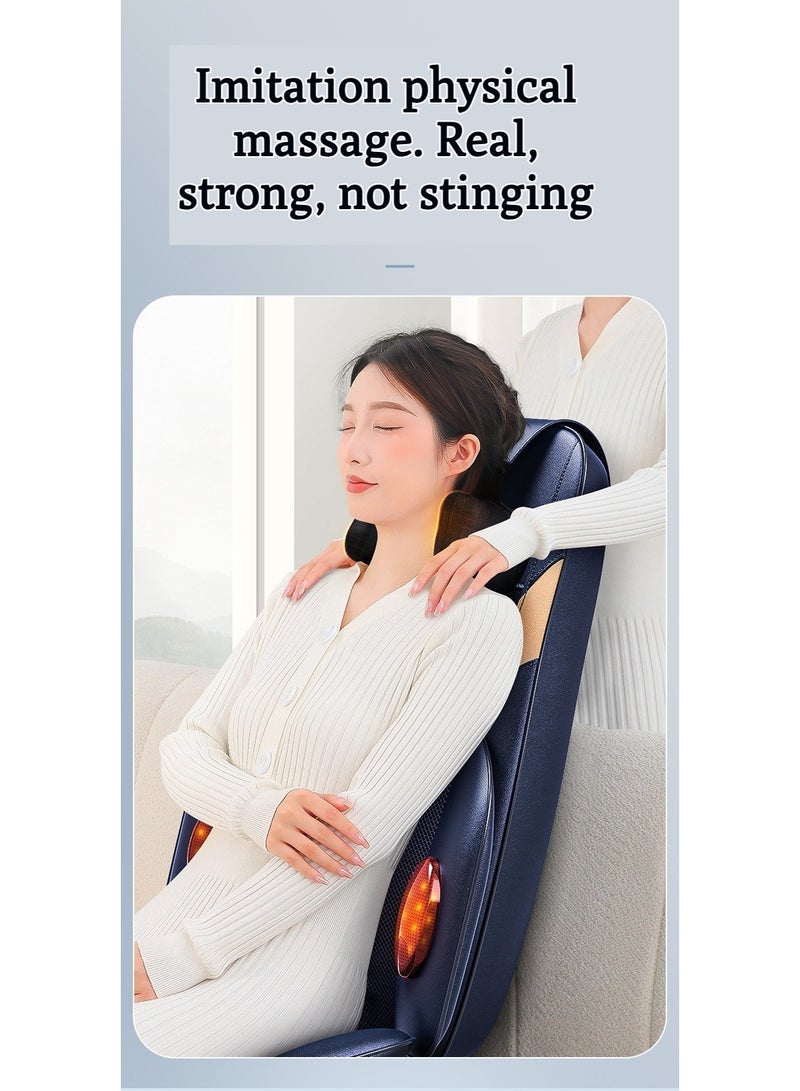 XiuWoo Shiatsu Massage Cushion with Heat 3D Kneading Vibration Back Massager Pad Adjustable Intensity for Home Office Car Use Full Body Muscle Relaxation Ideal Gift for Men Women,Blue  - Image 5