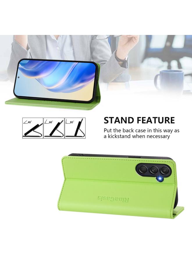S-TOP Case For Samsung Galaxy M54 5G Global / F54 RC01 Dual-Folded Magnetic Suction RFID Leather Phone Case - Image 4