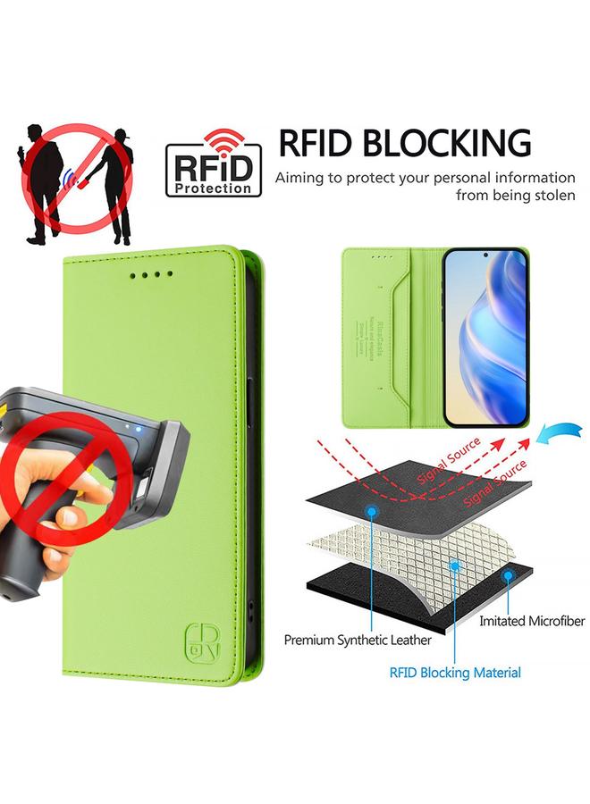 S-TOP Case For Samsung Galaxy M54 5G Global / F54 RC01 Dual-Folded Magnetic Suction RFID Leather Phone Case - Image 5