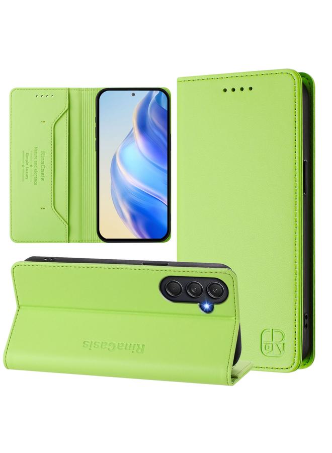 S-TOP Case For Samsung Galaxy M54 5G Global / F54 RC01 Dual-Folded Magnetic Suction RFID Leather Phone Case - Image 1