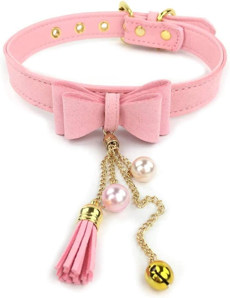 Intimate Lover Bell Choker Collar Necklace Lolita Bow Collar Cat Kitty Velvet Necklace - Image 1