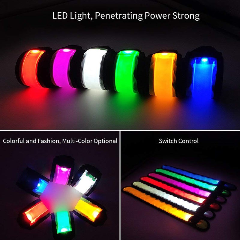 Anzmtosn Light Up Flashing Led Bracelets Wristband Glow in The Dark Slap Stick Glowing Band For Weddings Birthdays Halloween Christmas Xmas Party Favors Supplies Kids Adults Boys Girls(6 Colors) - Image 2