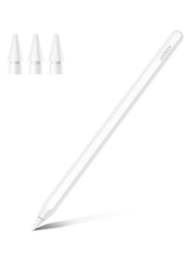 Pencil for iPad Magnetic Wireless Charge 2nd Generation Tilt Sensitivity Palm Rejection Power Display Pencil Pen for iPad Pro 11″ 4/3/2/1, iPad Pro 12.9″ 6/5/4/3, iPad Air 4/5, iPad Mini - White