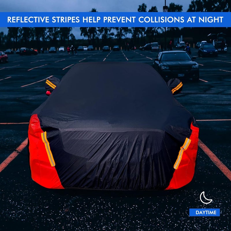 DINGHAO Waterproof Car Cover for Sedans (196-210 inch) - 6 Layers All Weather Protection - Image 5