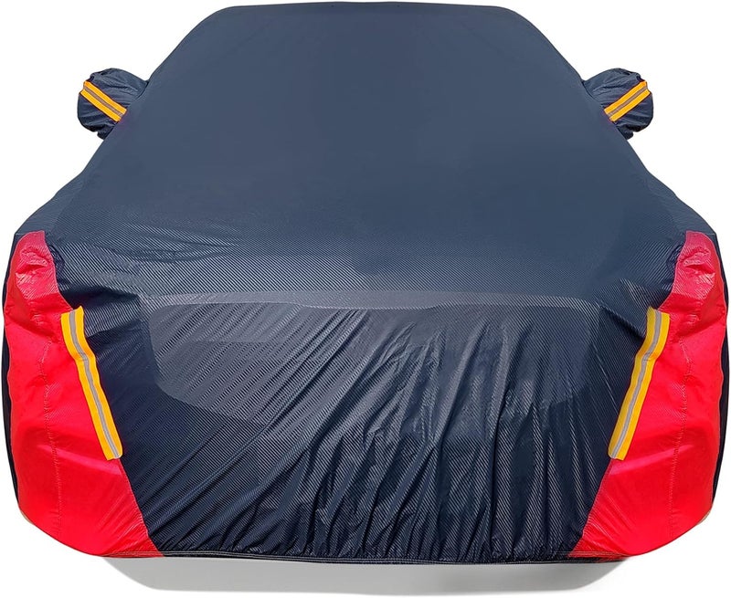DINGHAO Waterproof Car Cover for Sedans (196-210 inch) - 6 Layers All Weather Protection - Image 1