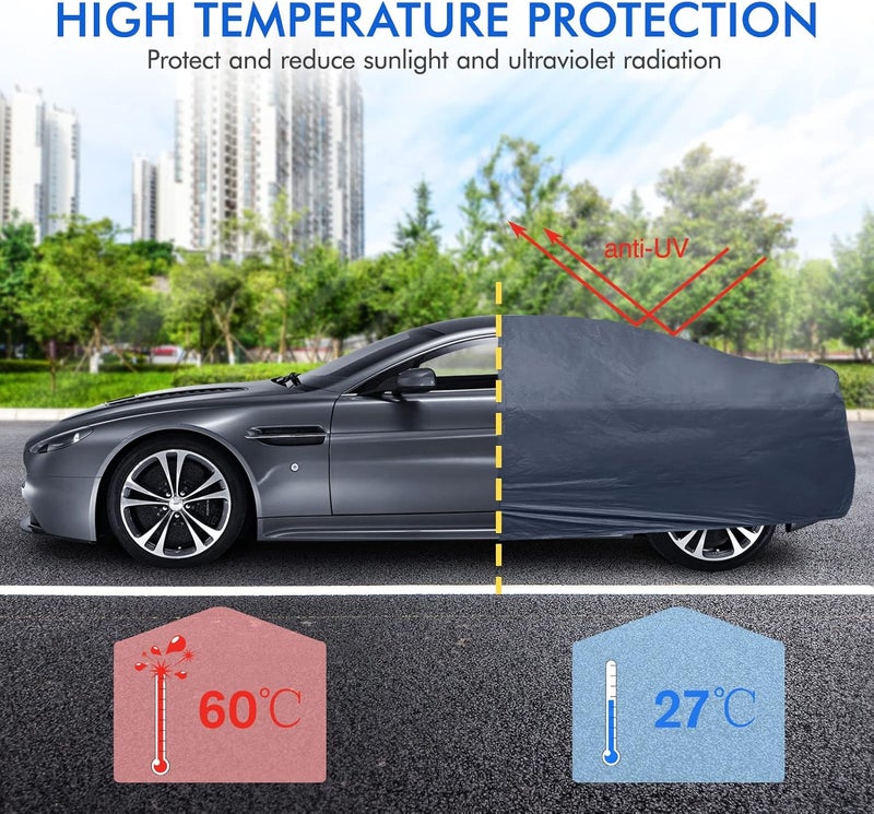 DINGHAO Waterproof Car Cover for Sedans (196-210 inch) - 6 Layers All Weather Protection - Image 4