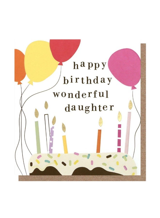 Bits & Bobs Happy Birthday Wonderful Daughter Greeting Card (14.6 X 14 Cm)