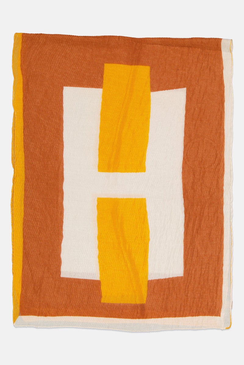 MAXSTUDIO Women Textured Scarf 190 x 90 cm, Orange - Image 2
