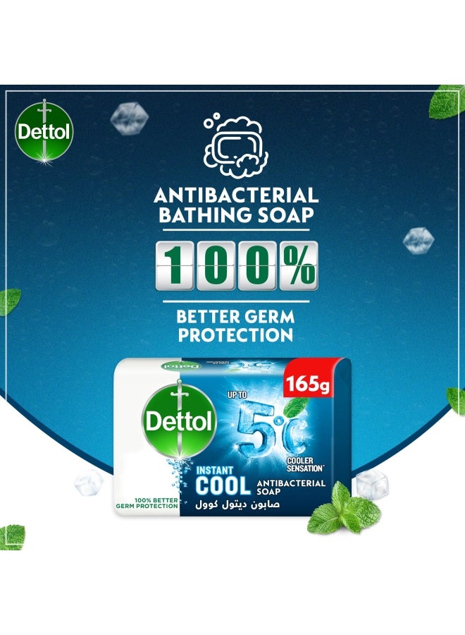 Dettol 4-Piece Instant Cool Antibacterial Germ Protection Bathing Soap Multicolour 165grams - Image 4
