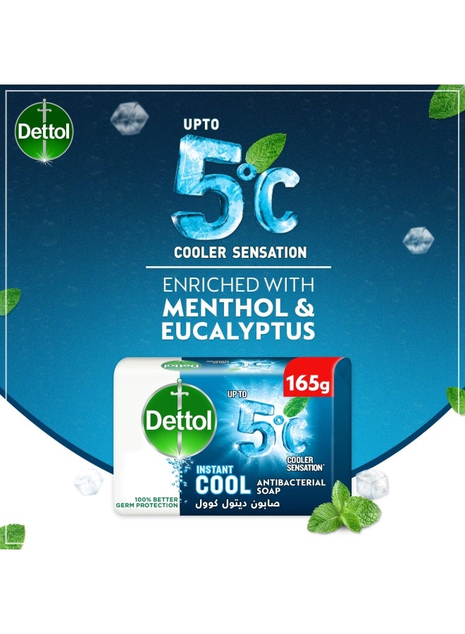Dettol 4-Piece Instant Cool Antibacterial Germ Protection Bathing Soap Multicolour 165grams - Image 3