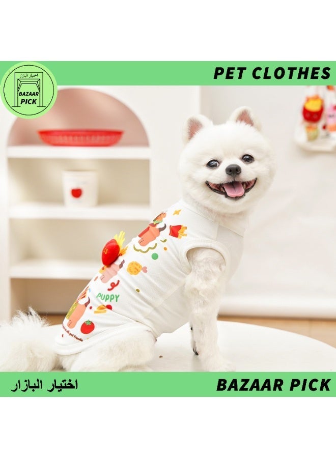 Pet Clothes for Dog & Cat - Cute Dachshund Cartoon Print, Breathable Fabric with Leash Attachment, Size L - Image 4