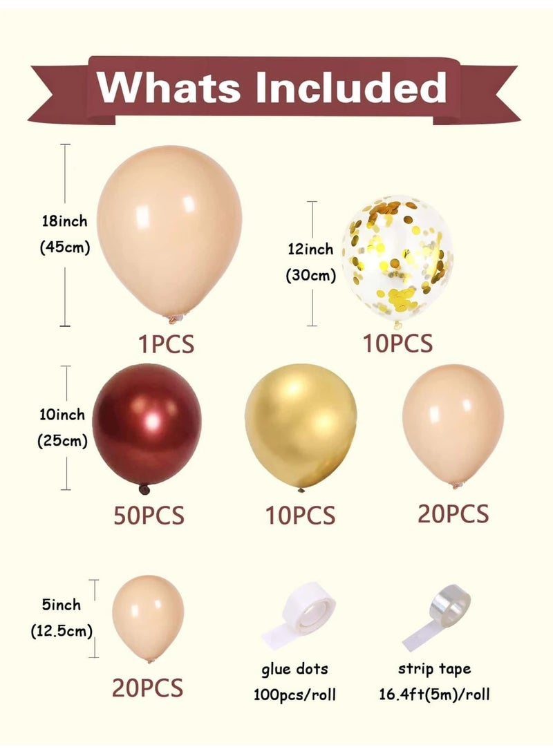 قوس بالونات فاخر بألوان العنابي والذهبي - Image 2