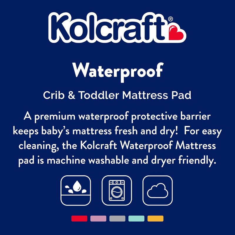 Kolcraft Fitted Waterproof Crib and Toddler Mattress Pad - Image 2