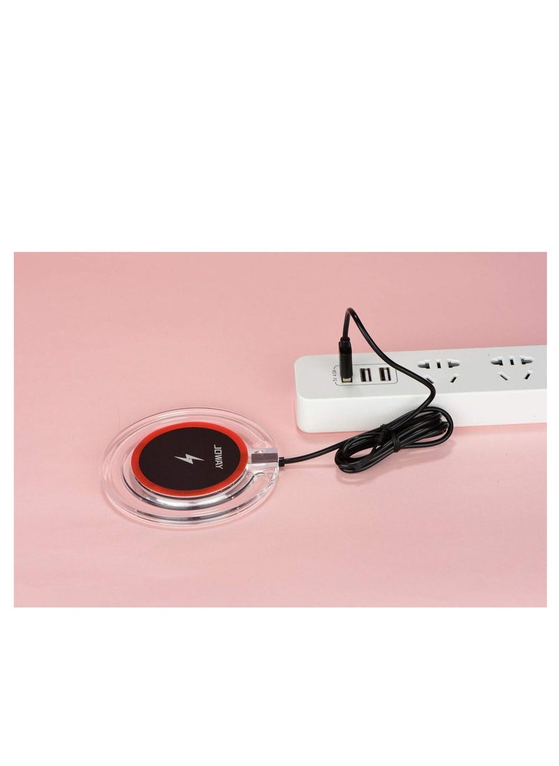 JOWAY JOWAY WXC03 Wireless Charger with Qi (5w) Charging for All Wireless Charge Enabled Phones (Red)  - Image 2