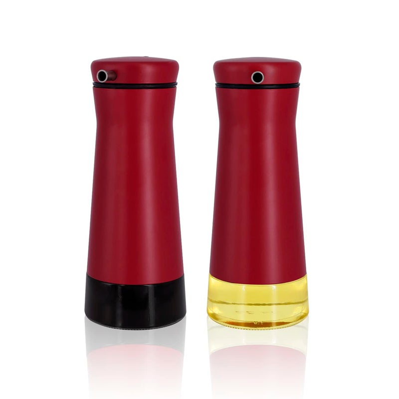 Aelga Red Oil And Vinegar Dispenser Set  2 Pack Oil Dispenser Bottle for Kitchen with NoDrip Red Kitchen Decor and Accessories for Home Restaurants Weddings