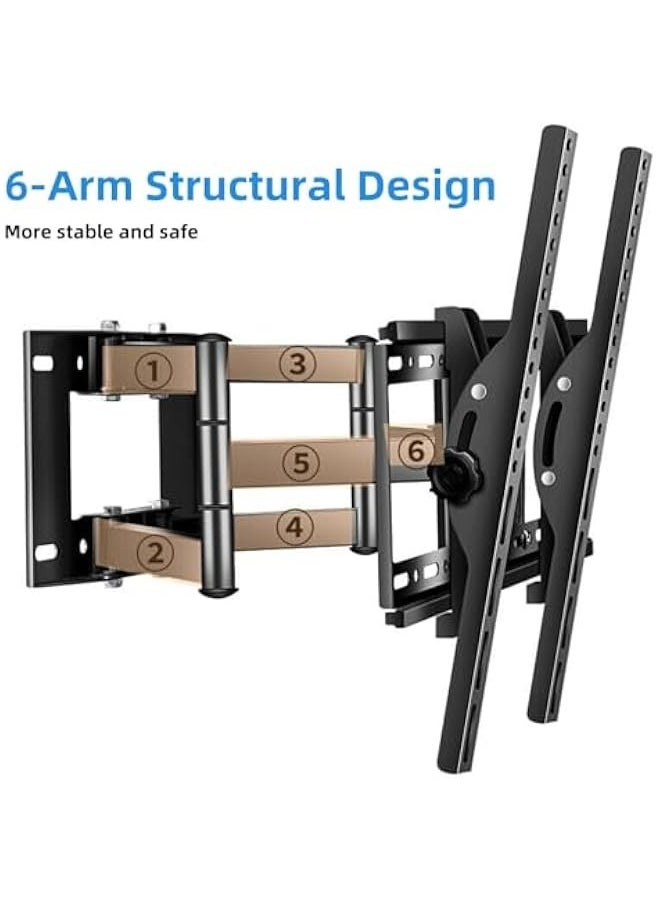 TRASSLE TV Wall Brackets for 40-80 Inch TV & Monitors, TV Wall Mount with Swivel and Tilt, Full Motion Heavy Duty TV Bracket with Articulating Dual Arms, Max VESA 400X600 mm, Holds up to 50kg  - Image 2