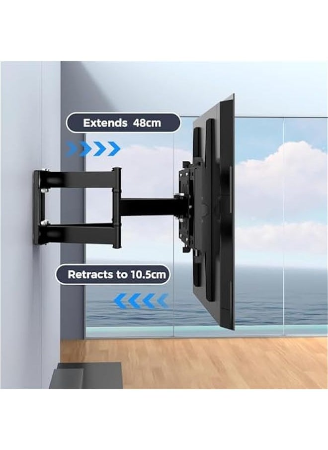 TRASSLE TV Wall Brackets for 40-80 Inch TV & Monitors, TV Wall Mount with Swivel and Tilt, Full Motion Heavy Duty TV Bracket with Articulating Dual Arms, Max VESA 400X600 mm, Holds up to 50kg  - Image 3