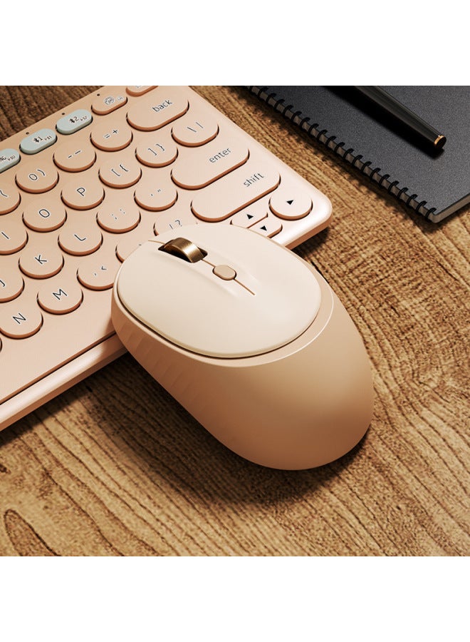Quiet Cute Bluetooth Special Laptop For Girls Office Wireless Mouse Dual-mode Rechargeable-Specification: Milk Tea Color  - Image 1