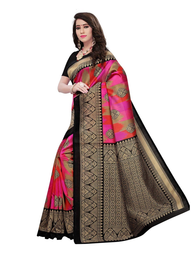 Satrani Women's Art Silk Saree With Blouse Piece (800ST39_Multi_One Size_Multicolour) - Image 2