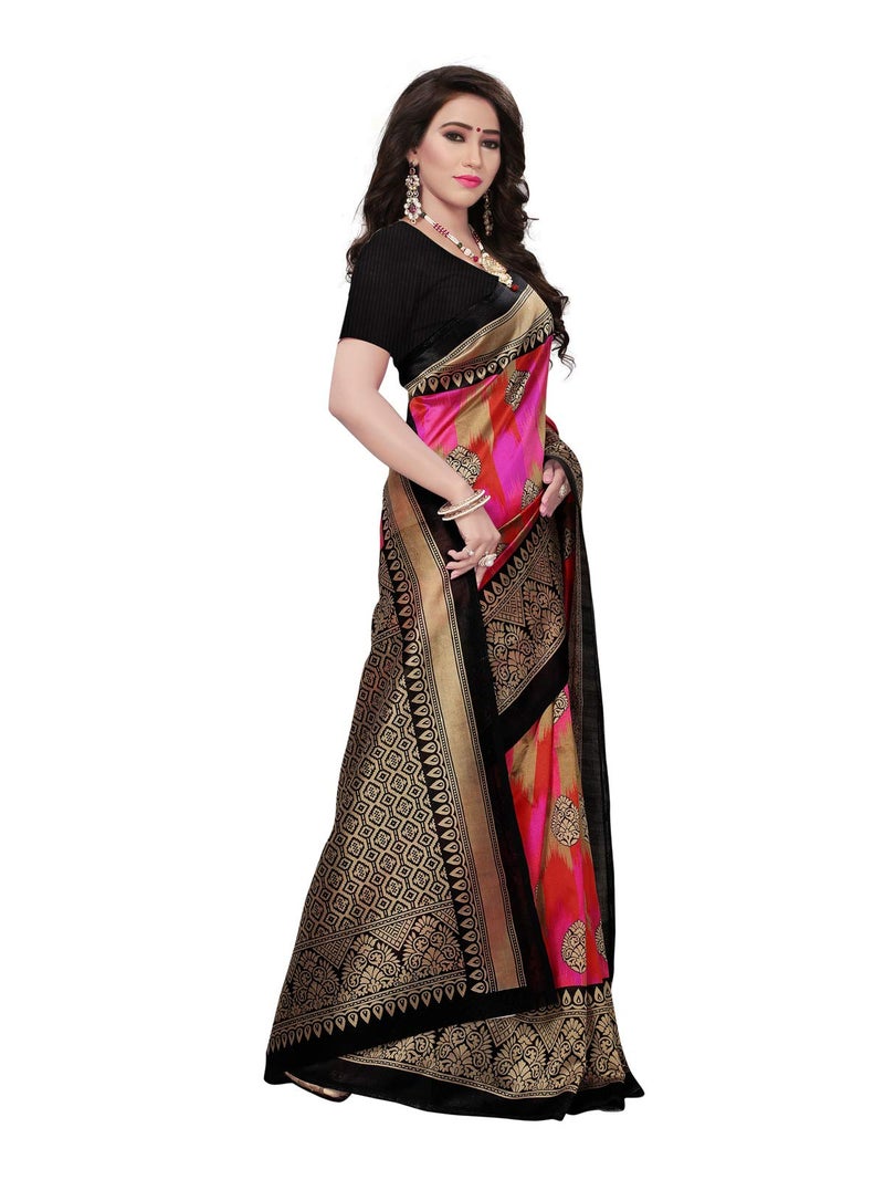 Satrani Women's Art Silk Saree With Blouse Piece (800ST39_Multi_One Size_Multicolour) - Image 3