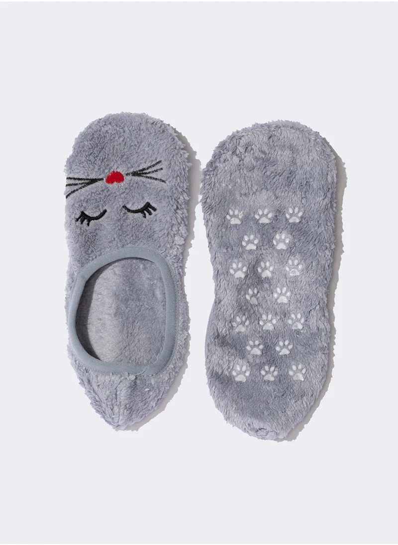 DeFacto Cat-Themed Plush Slippers