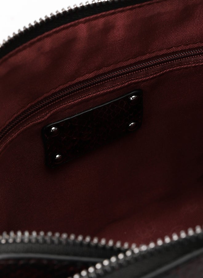 Dejavu BAGS LID-DVTX-040 Burgundy Snake Textured Cross Body Bag For Women, UN - Image 4