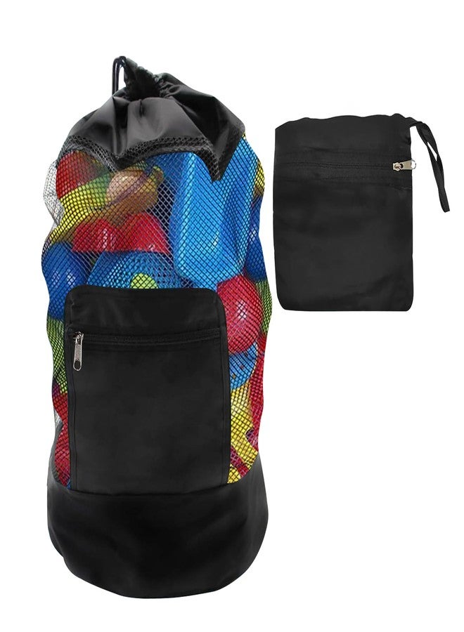SUVICTONG Mesh Beach Bag Drawstring Beach Backpack,Foldable Swim Backpack,Shell Collecting Bag for Sandbox Buckets,Beach Vacation Essentials（19.8 * 9.4in） - Image 1