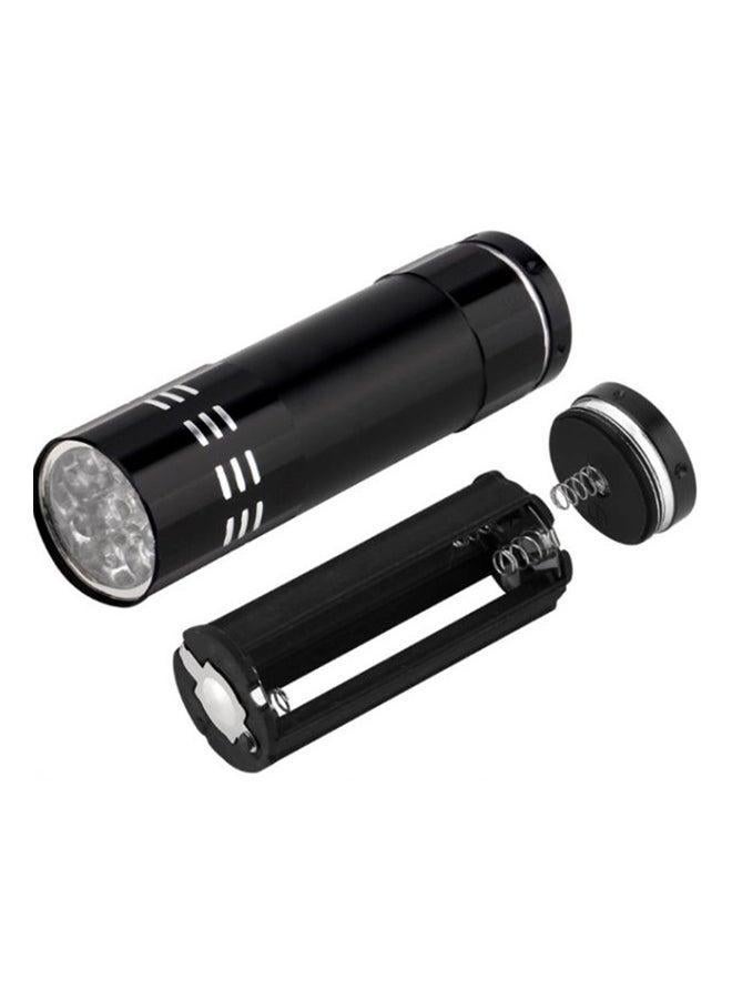 9 LED Flashlight Torch Black 5x7cm - Image 2