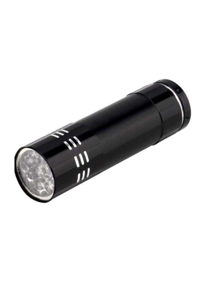 9 LED Flashlight Torch Black 5x7cm - Image 1