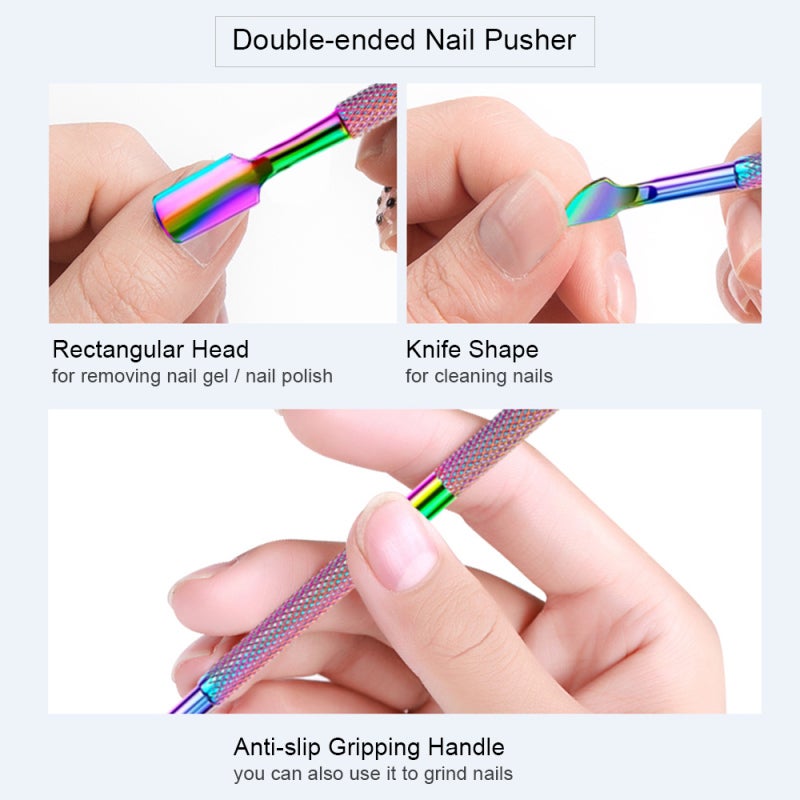 Cuticle Remover Cuticle Trimmer & Pusher Cuticle Nippers Professional Stainless Steel Cuticle Pusher & Cutter Clippers Pedicure Manicure Tools for Fingernails & Toenails - Image 3