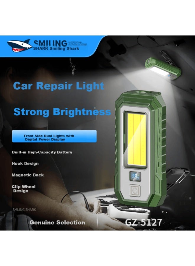 SMILING SHARK Smile Shark 5127 Rechargeable Magnetic Super Bright Led Work Light Car Repair Flashlight Emergency Lighting - Image 1