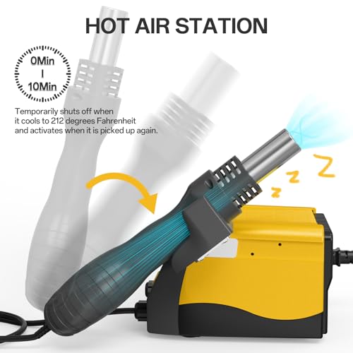 BAKON BK882 Soldering Station 2-IN-1 Hot Air Rework Station with Large LCD Display,650W Hign Power Solder Stations, °F /°C Cool/Hot Air Conversion, Digital Temperature Calibration, Auto Sleep - Image 4
