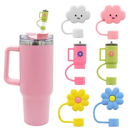 Meitesti Straw Cover Cap for Stanley Cup,Silicone Straw Topper 10 mm 0.4 in Reusable Straw Tips Lids,Straw Tip Covers for Stanley Cups Accessories - Image 1