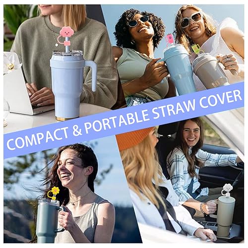 Meitesti Straw Cover Cap for Stanley Cup,Silicone Straw Topper 10 mm 0.4 in Reusable Straw Tips Lids,Straw Tip Covers for Stanley Cups Accessories - Image 4