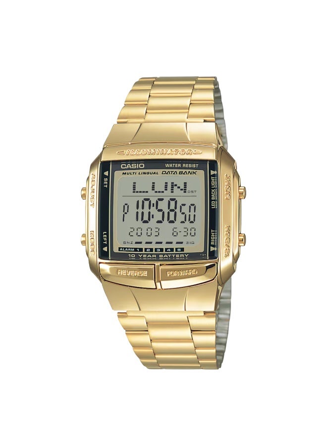 Casio Vintage DB-360G-9A Digital Unisex Gold Stainless Steel Data Bank Watch