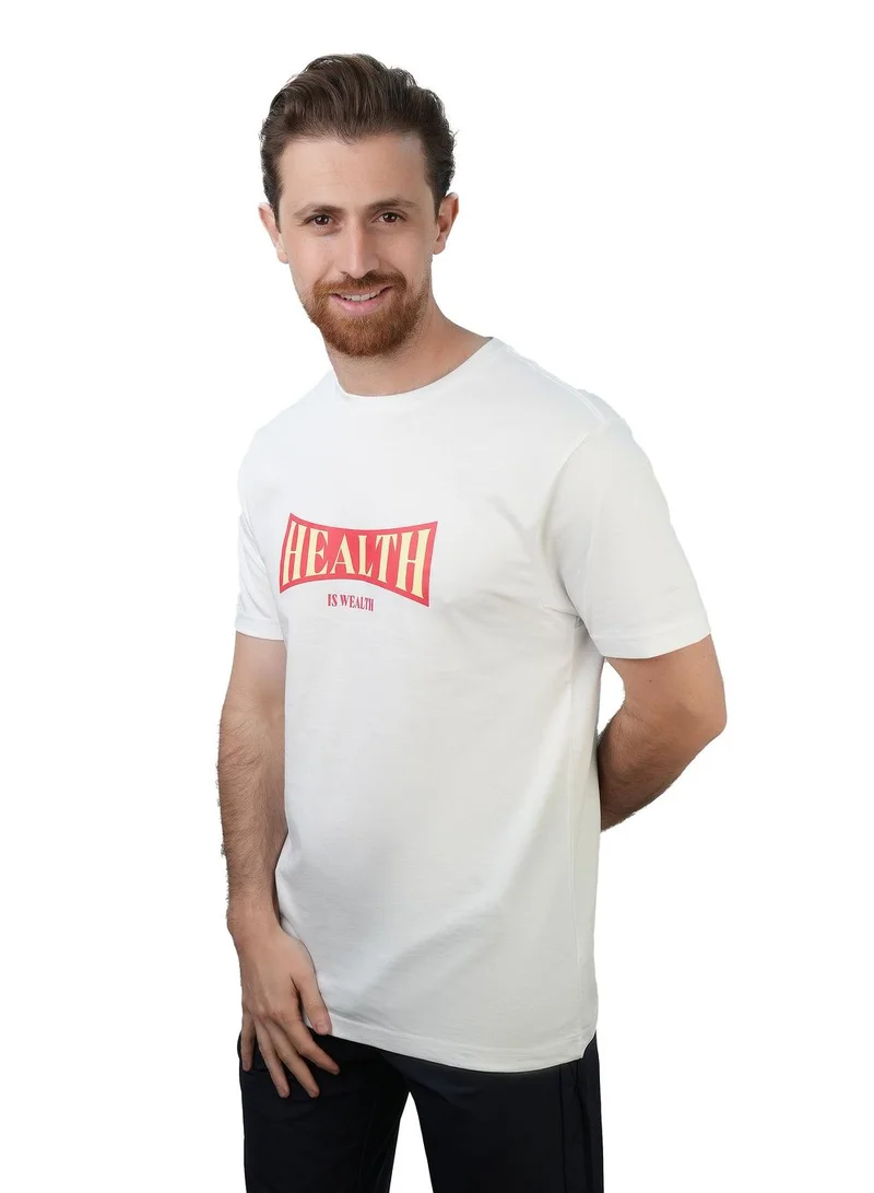 Men's Slim Fit Cotton Jersey Message Print Tee