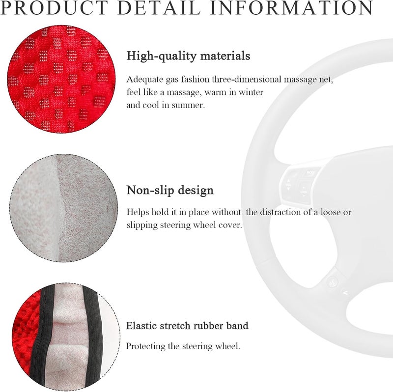 Yourkar Elastic Steering Wheel Cover - Red - Image 3