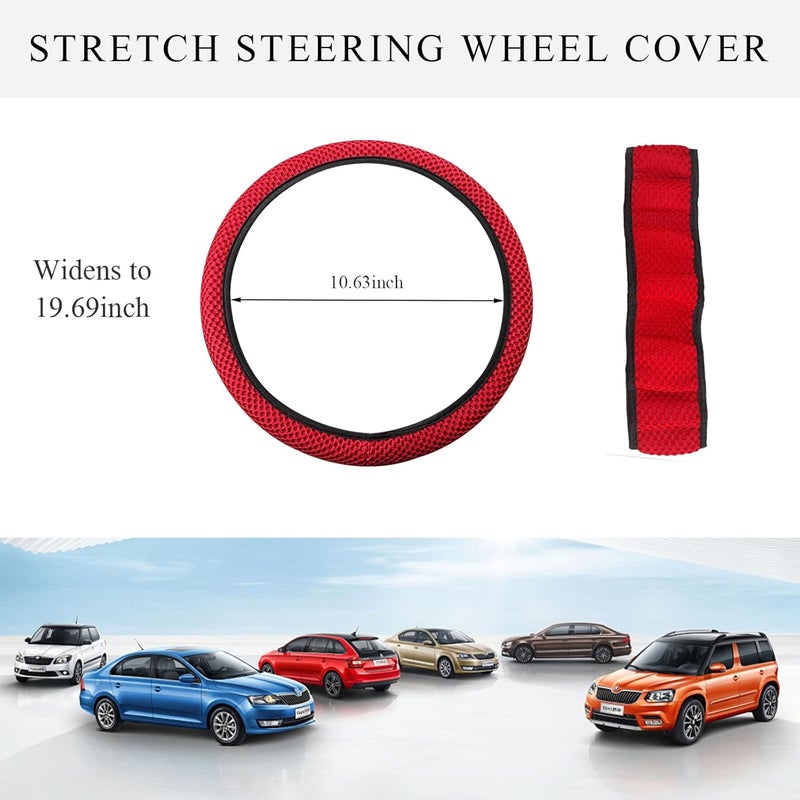 Yourkar Elastic Steering Wheel Cover - Red - Image 2