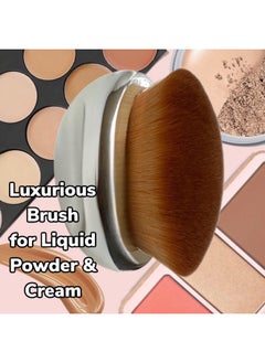 Foundation Brush Palm Makeup Brush Soft Kabuki Dome Shaped Face Body Spf Blush Bronzer Highlighter Blending Selftanner Buffing Liquid Powder Cream Streakfree Cosmetic Application Mirror Finish Silver - pzsku/ZCF0FBF414A60F45FE88CZ/45/_/1720008911/d9c51893-8085-48f5-bfa2-c519e3574bef