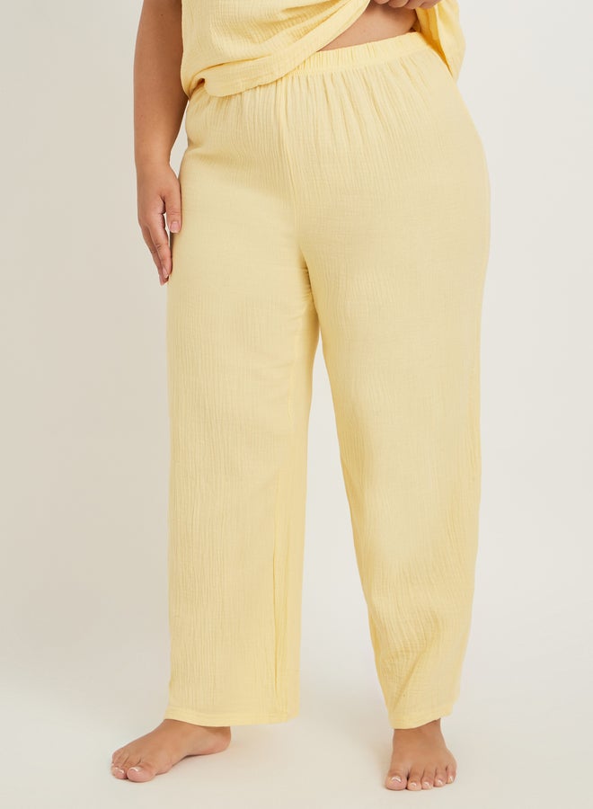 Styli Plus Size Cotton Gauze Ruffle Trim Cami and Pyjama Set - Image 5