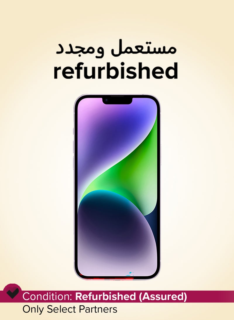 ابل  مجدد - آيفون 14 بلس 128 جيجابايت بنفسجي 5G مع فيس تايم - نسخة شريحة مزدوجة فعلية - Image 1