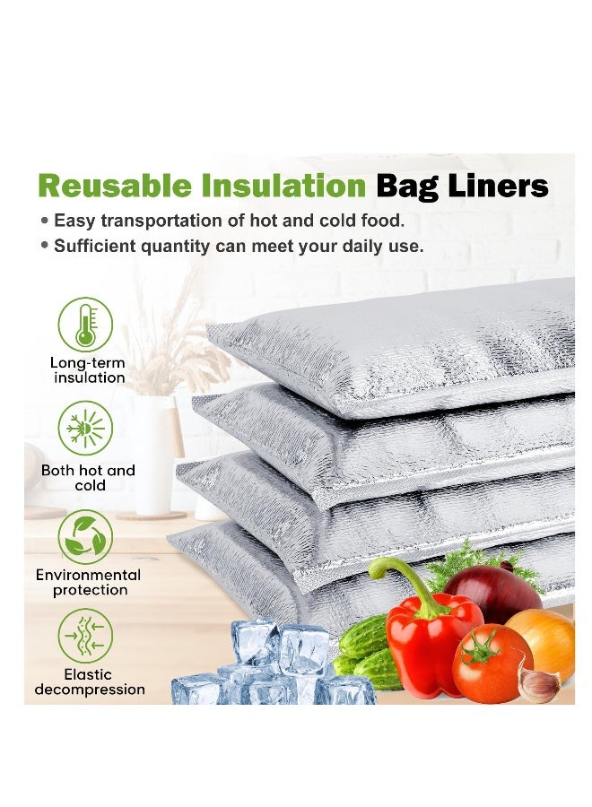 100 Pcs Reusable Insulation Bags, Self-seal Thermal Box, Liners Metalized Box Liners Lunch Food Box Packing, Pouches Insulation Lining Waterproof Insulation Grocery Delivery Package - Image 2