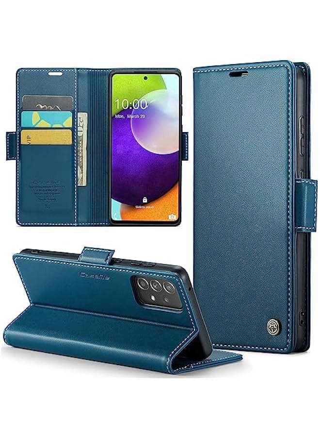 CaseMe Samsung Galaxy A52 5G\/A52s 5G RFID Blocking Wallet Case - Blue - Image 1