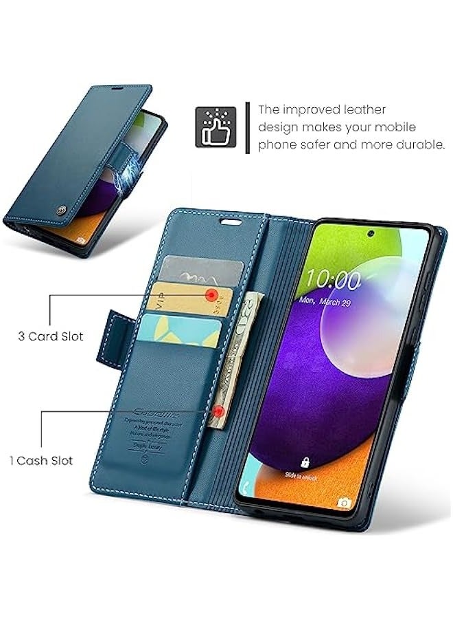 CaseMe Samsung Galaxy A52 5G\/A52s 5G RFID Blocking Wallet Case - Blue - Image 2