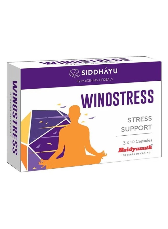 SIDDHAYU Winostress Capsules For Stress Management, Pack of 30's - Image 1