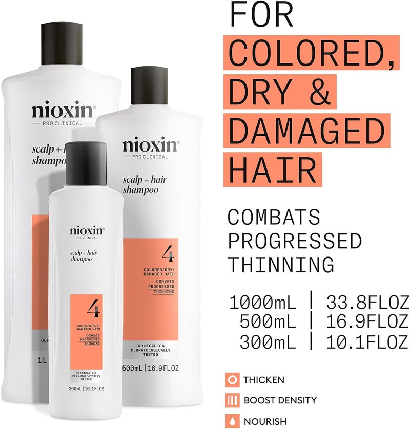 Nioxin System 4 Cleanser for Fine Chemically Enhanced Noticeably Thinning Hair - 33.8 oz - Image 3
