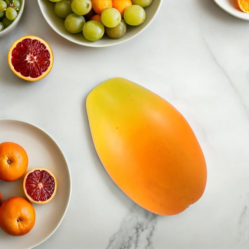 PRETYZOOM Lifelike Artificial Papaya Fake Fruit for Table and Cabinet Decor, Extra Large Yellow Papaya Simulation, Party Centerpiece Prop for Home Kitchen Display - Image 5